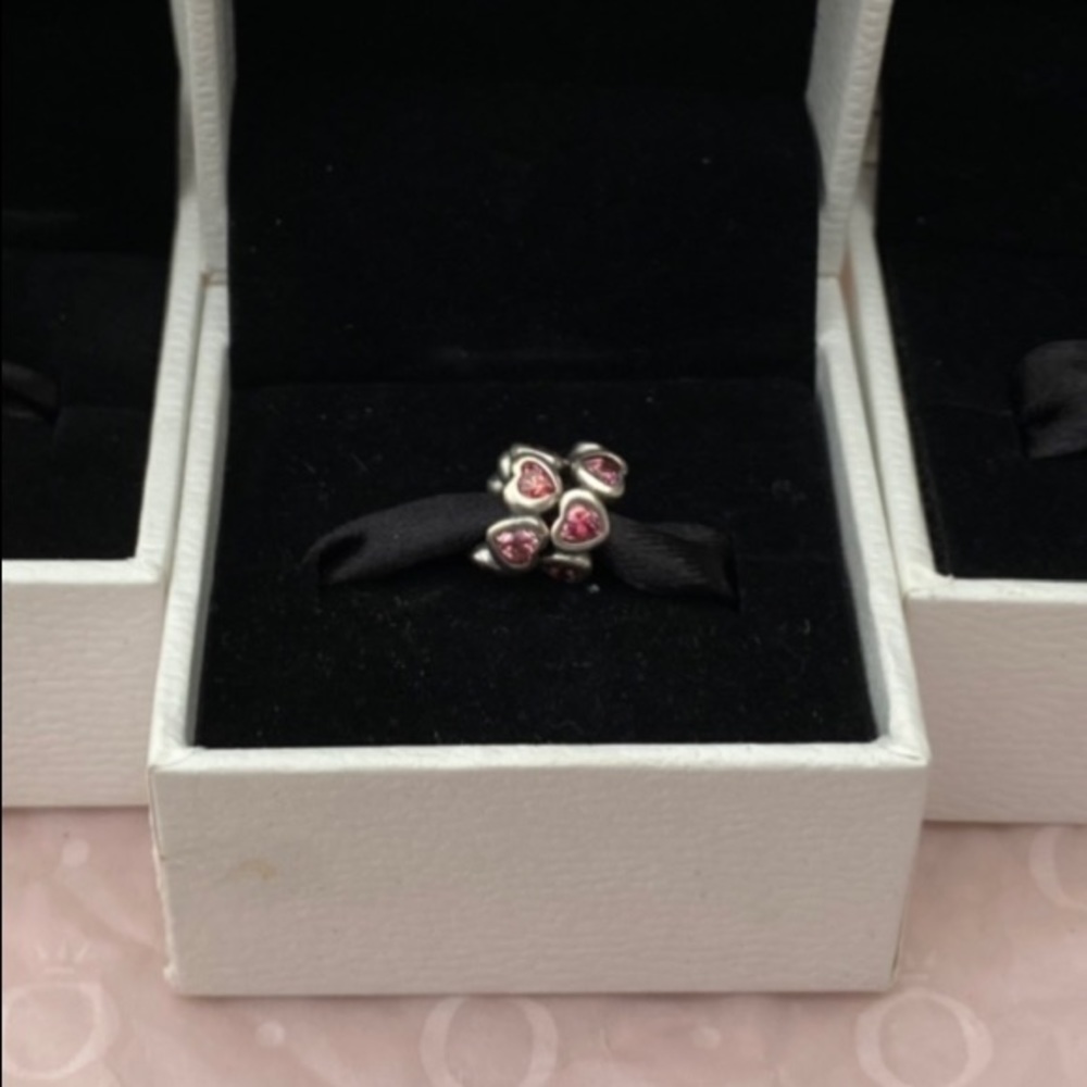 A pair  Space in My Heart Pink Spacer # 791252CZS